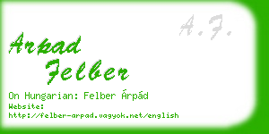 arpad felber business card