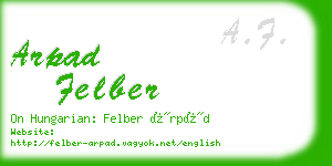 arpad felber business card